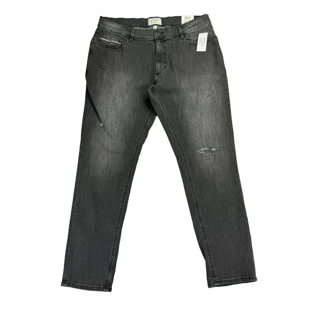 Sun + Stone Mens Athletic Slim Fit Oil Chrome Wash Jeans Gray 38